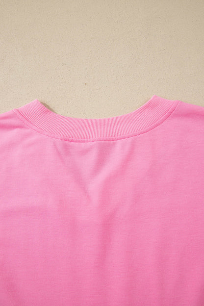 Sachet Pink V Neck Short Sleeve Top Drawstring Shorts 2pcs Set