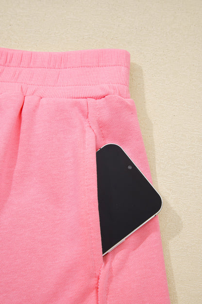 Sachet Pink Slim Tank Top Elastic Waist Mini Skort 2pcs Outfit
